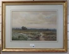 Joseph Powell, watercolour, "The Marsh between Pulborough and Amberley", signed, 35 x 53cm