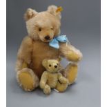 Two Steiff yellow bears Tallest 38cm high