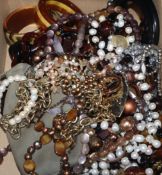 Mixed bangles and other costume jewellery.