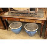 A mid 19th century mahogany partner's desk W.150cm