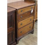 A 19th century mahogany four chest of drawers W.60cm