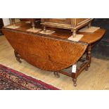 An 18th century oak gateleg nursery table ex 'Estate of Lady Balfour' L.120cm