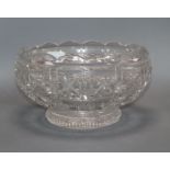 A Victorian heavy cut glass bowl height 17cm