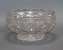 A Victorian heavy cut glass bowl height 17cm