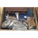 Assorted plated flatware including cased etc
