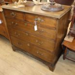 A George III oak chest of drawers