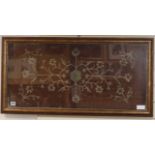 An Indian silk thread embroidered panel framed