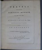 Twiss, Richard - Travels through Portugal and Spain, 4to, contemporary calf, with folding maps and 6