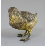 A 19th century Austrian cold painted bronze model of a fledgling, 3.5in.
