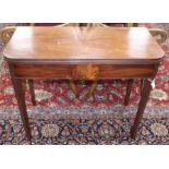 A Regency mahogany tea table W.92cm