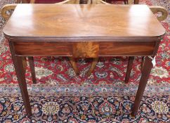 A Regency mahogany tea table W.92cm