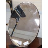 An oval bevelled easel dressing table mirror H.46cm