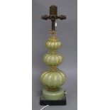 A Venetian glass table lamp overall height 59cm