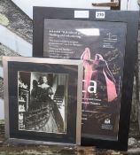 A signed photo and poster of Tosca of Joan Sutherland