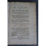 Leti, Gregorio - The Life of Pope Sixtus the Fifth..., 1st English translation, folio,