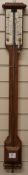 A Victorian oak stick barometer by R. Webster, London, with ivory scales H.100cm