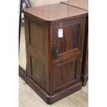 A Victorian mahogany twin compartment bedside cabinet H.80cm