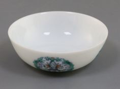 A Chinese doucai small bowl, Yongzheng mark, possibly Republic period, painted with foliate