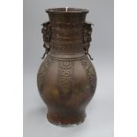 An Oriental bronze vase height 36.5cm