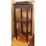 A Georgian style blind fretwork mahogany washstand H.84cm