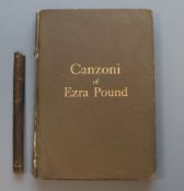 Pound, Ezra - Canzoni, 1st edition, original boards, with gilt titles, two thirds of spine