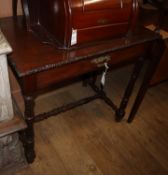 An early 20th century carved oak side table W.84cm
