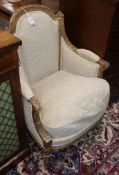 A French giltwood armchair