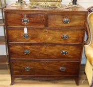 A Regency mahogany five drawer chest W.91cm