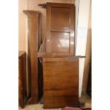 A French Art Deco yew bedstead with inlaid head and foot boards W.222cm