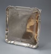 A George V silver salver, Sheffield, 1932, 25.2cm, 19 oz.