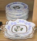 A 19th century Coalport style sixteen piece dessert service