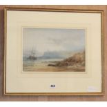 Thomas Bush Hardy, watercolour, Tynemouth, signed and dated 1876, 21 x 32cm