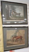 Two antique coloured engravings of horses 'Eagle' and 'Parasol', largest 38 x 49cm
