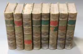 Captain Marryat - Travels and Adventures of Monsieur Voilet, 8vols, leather spine and corners,