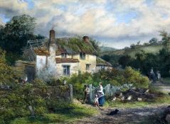 Edgar John Varley (1839-1888)watercolourA wayside cottage near Shaugh, South Devonsigned and