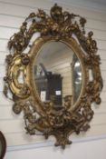 A Victorian gilt gesso girandole H.115cm