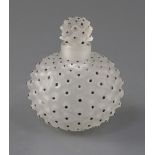 A R. Lalique cactus pattern scent bottle and stopper, etched mark Royal Dutch Mail Rotterdam