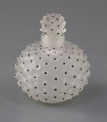 A R. Lalique cactus pattern scent bottle and stopper, etched mark Royal Dutch Mail Rotterdam