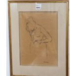 Clifford Hall RBA, ROI (1904-1973), Study of a woman dressing, signed l.r, pencil, 36 x 25cm