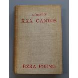 Pound, Ezra - A Draft of XXX Cantos, 1st edition, one of 200, 8vo, original linen uncut, spine