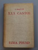 Pound, Ezra - A Draft of XXX Cantos, 1st edition, one of 200, 8vo, original linen uncut, spine