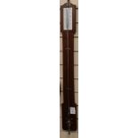 A modern 'Barometre a Siphon' and a modern mahogany stick barometer (2) H.97cm and 95cm