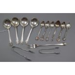 A small quantity of assorted silver and white metal flatware, 7.5 oz.