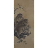Mori Sosen (1747-1821)Ink on paperTwo monkeys in a tree,signed Sosen with seals Shusho39.5cm x 18cm