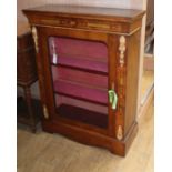 A late 19th century gilt metal mounted walnut pier cabinet H.102cm