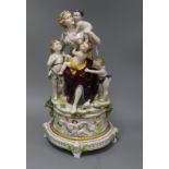 A Sitzendorf style porcelain figure group height 44cm