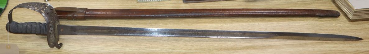 An Edward VII Wilkinson cavalry officer's sword with scabbard