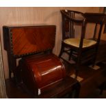 An Edwardian Sutherland table, an Edwardian elbow chair and a bowfront corner cabinet (3)