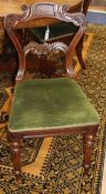 A set of four William IV rosewood dining chairs