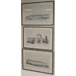 A set of three Day & Son coloured lithographs, Panorama of the Seafront at Brighton, 1839, 24 x